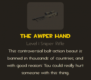 AWPer hand sniper rifle TF2 description