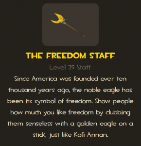 Freedom staff melee weapon for all TF2 classes description